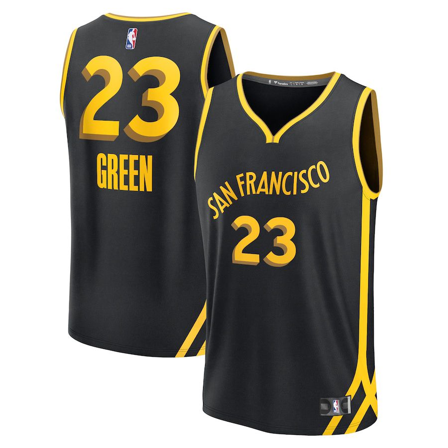 Men Golden State Warriors #23 Draymond Green Fanatics Branded Black City Edition 2023-24 Fast Break NBA Jersey